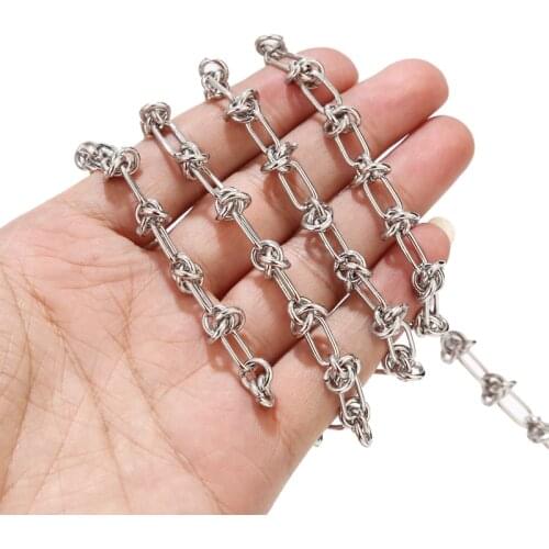 1meter Stainless Steel 6mm Width Multiple Circles Heavy Chains handmade Link Chain Bulk For DIY Jewelry Craft Making Top Quality