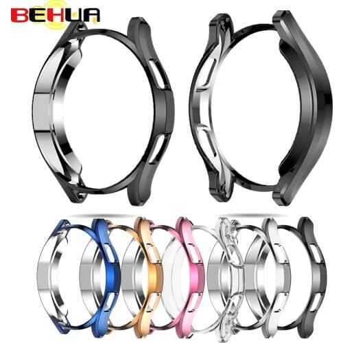 BEHUA Protective Case For Samsung Galaxy Watch 4 Classic 42mm 46mm TPU Cases Cover Plating Bumper Shockproof Protector Shell