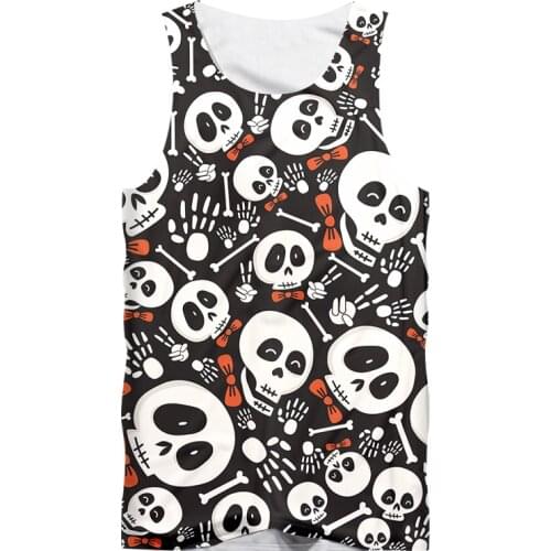 IFPD EU Size 3D Tank Tops Men 's Cool Sleeveless Shirts 3D Cute Skull Print Design Summer Fashion Casual Tops Vest Plus Size 5XL