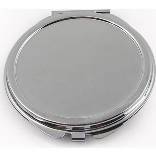 Personalized Engraved Compact Mirror Round Silver Metal Makeup Mirror Wedding Gift