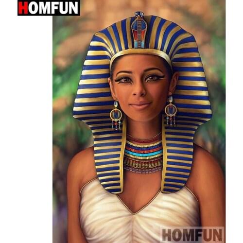 HOMFUN Full Square/Round Drill 5D DIY Diamond Painting "Egyptian beauty" Embroidery Cross Stitch 5D Home Decor Gift A15467
