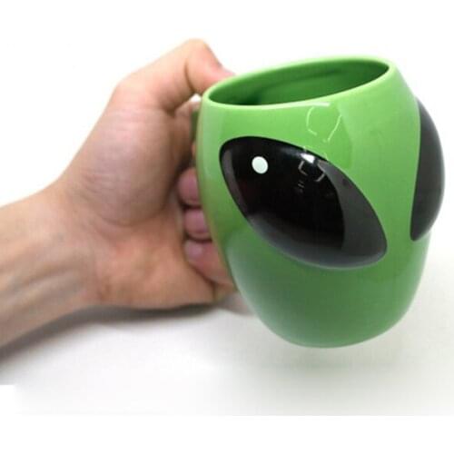 Creative Green Alien Coffee Mugs,Exquisite Alien Ceramic Mug, Porcelain Mugs Personality Coffee Cup Fun Tea Cup Teaware Gift