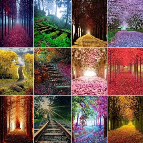 XUEQIXIAOZU Full Square/Round Forest Landscape Diamond Embroidery 5D DIY Diamond Painting Mosaic Home Decoration Gift 2020 New