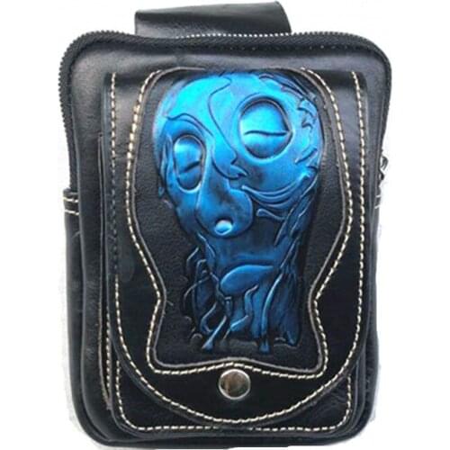 Motorcycle Really leather Side Bag Tool Luggage Saddlebag Storage Cafe Racer Old School ATV Chopper