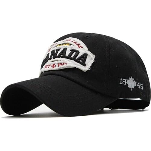 Washed Cotton mens baseball cap for women snapback hat CANADA embroidery bone cap gorras casual casquette letter hip hop cap