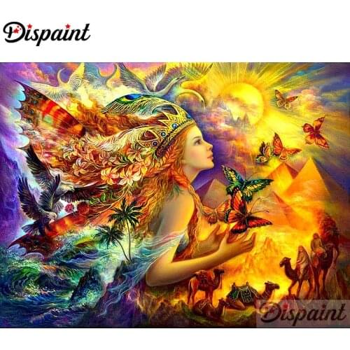 Dispaint Full Square/Round Drill 5D DIY Diamond Painting "Butterfly queen" Embroidery Cross Stitch 3D Home Decor A11833