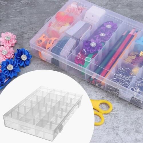 18 Grids Storage Box Plastic Jewelry Organizer Compartment Container Case
