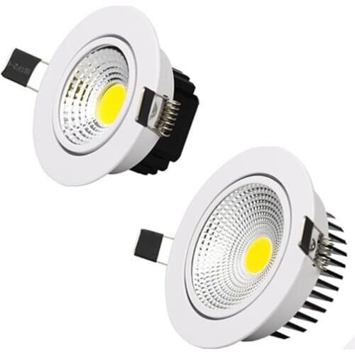 Dimmable LED Downlight 6W 9W 12W Spot LED DownLights Dimmable cob LED Spot Recessed down lights for living room 110v 220v
