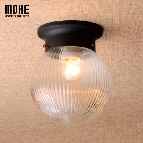 Simple Cloakroom Round LED Clear Glass Ceiling Light Corridor Balcony Porch Mushroom Ceiling Lamp