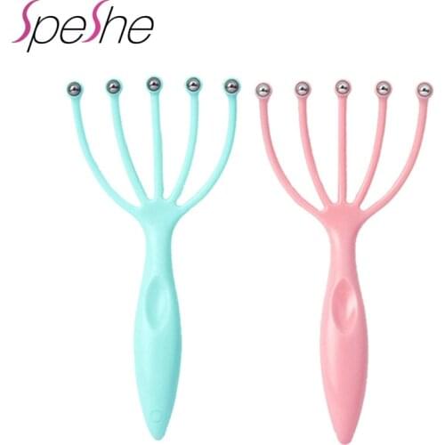 Grabki Do Skory Glowy Rake For Head Massage Masazer Scalp Massager Steel Ball Head Massage Relaxation Five Finger Massager