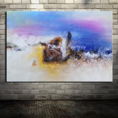 Hand Painted Modern Abstract Oil Painting On Canvas Wall Art Picture For Living Room Home Decoration Hotal Decor No Frame Gift