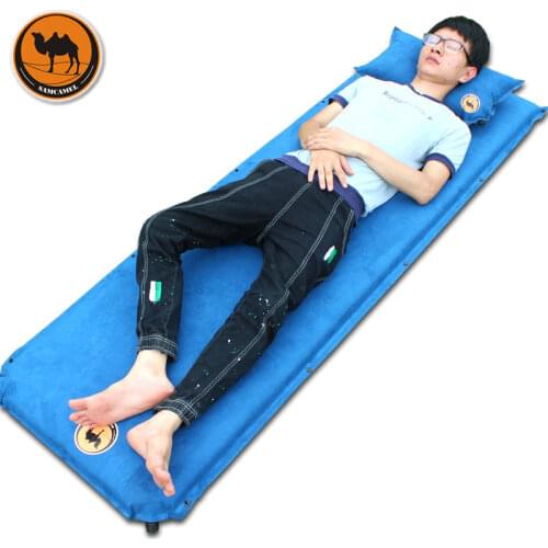 Camel 036-5 suede 5cm automatic inflatable cushion camping lunch thick outdoor travel mattress have 3colros for choose