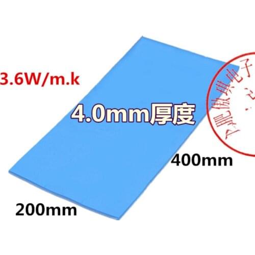 Silicone piece 4MM thick blue cooling CPU thermal conductive silicone pads 200MM*400MM 3.6W coefficient of thermal conductivity