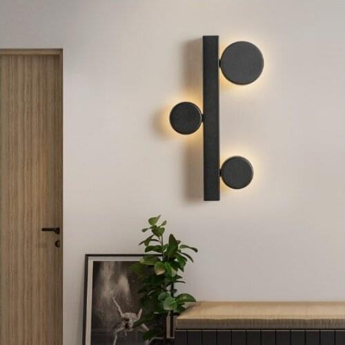 Nordic modern living room background wall lamp simple decoration bedroom study wrought iron creative personality bedside lamps