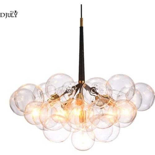 Nordic designer glass Bubble spider pendant light for bar living room kitchen hanging lamp fixture suspension led luminaire e27