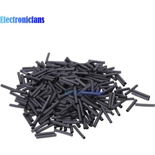 400pcs 3.5mm Polyolefin Heat Shrink Tubing Electrical Connection Wire Cable Wrap 2:1 Insulated Sleeving Tubing Set Black
