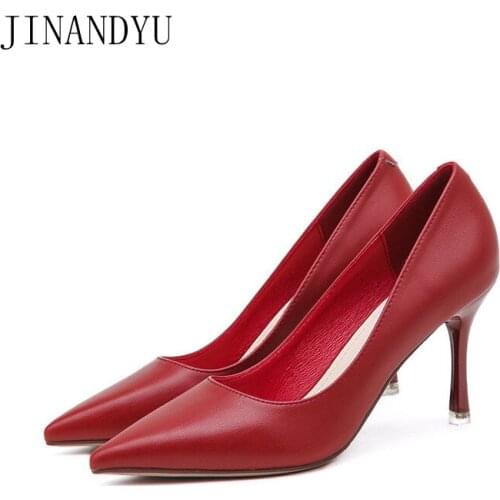 High Heels Woman Pumps Party Wedding Shoes for Women Bride Leather Office Shoes Women Pointed Toe Stiletto Heels Sexy Shoes