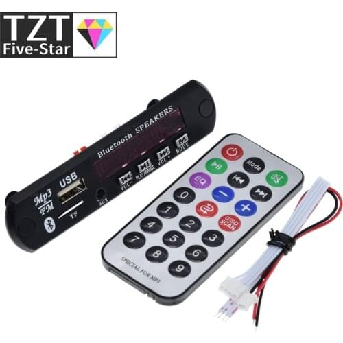 TZT Newest Arrival Wireless Bluetooth 12V MP3 WMA Decoder Board Audio Module USB TF Radio For Car accessories