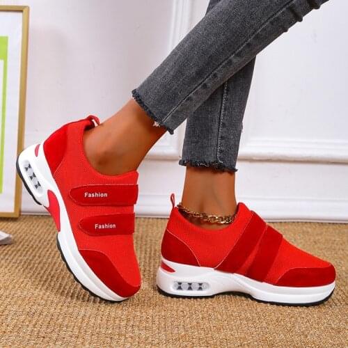 2021 New Air Cushion Flat Shoes Women Mesh Sneakers Breathable Women Shoes Increase Ladies Casual Shoes Zapatos De Mujer 35-43