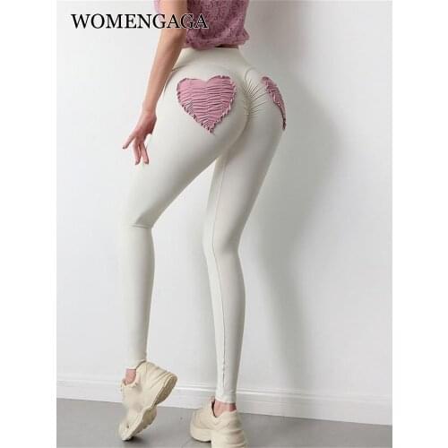 WOMENGAGA Jogging Sports Super Stylish Sexy European Girl Female Love Heart-shaped Trousers Leggings Koean Women F3SG