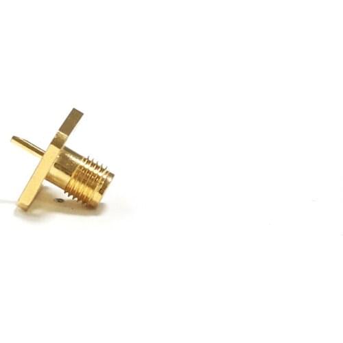 Brand New 1PC SMA Female Jack nut RF Coax Connector 4-hole flange solder cup welding Straight Goldplated NEW wholesale