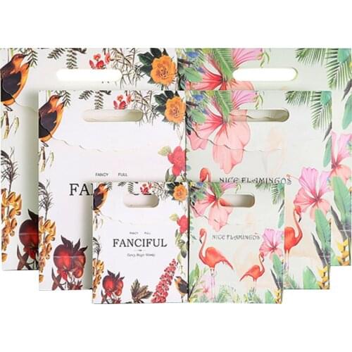 10pcs/lot Lovely Flamingo Rich Bird Decoration Paper Bag DIY Multifunction gift bag