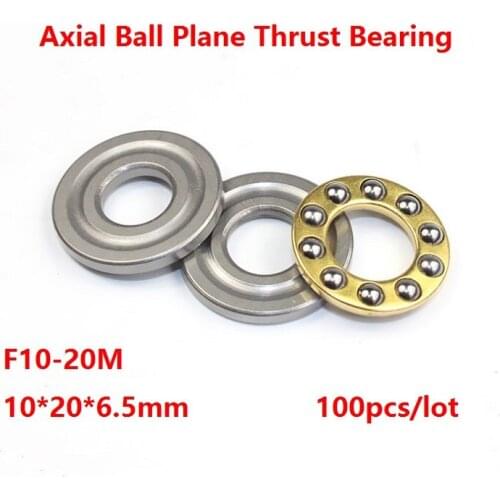 100pcs/lot Axial Ball Plane Thrust Bearing F10-20M 10×20×6.5mm Mini plane thrust ball bearing 10*20*6.5mm