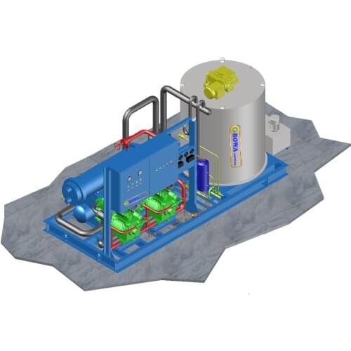 10MT water cooled flake ice maker without cooling tower