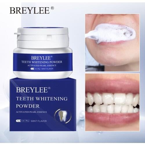 BREYLEE Teeth Whitening Powder Dental Tools Toothpaste White Teeth Remove Plaque Stain Toothbrush Gel Cleaning Oral Hygiene 2pcs