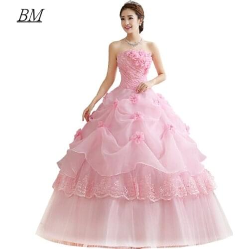 2021 High Quality Cheap Sexy Ball Gown Quinceanera Dresses Lace Sequins Beaded Corset Debutante Sweet 16 Prom Party Gowns BM698