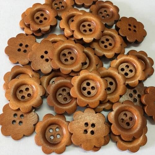 23mm DIY Handmade Accessories Wooden Buttons Painted Plum Clothes Big Button Child