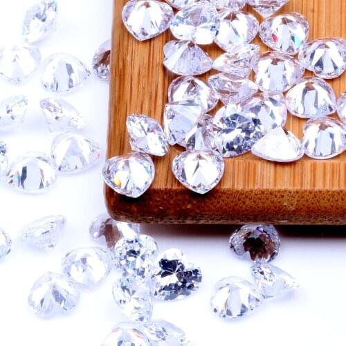 50-100pcs/lot Cubic Zirconia Stone Beads 4-10mm 3 Different Shapes Brilliant Shiny CZ Loose Gems DIY Earrings Necklace Bracelet