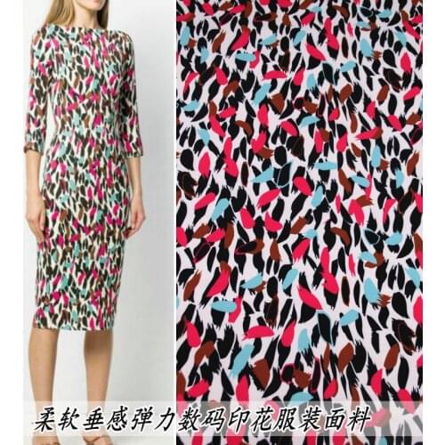 Colorful leopard print clothing fabric spring summer autumn handmade cloth diy fashion fabric vacation dress long skirt shirt