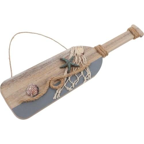 Mediterranean Style Wood Oar Pendant Home Hanging Ornament Nautical Decoration