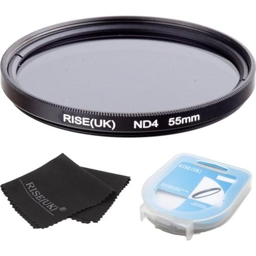 RISE(UK) 55mm Neutral Density ND4 Filter FOR ALL Camera lens+case +gift