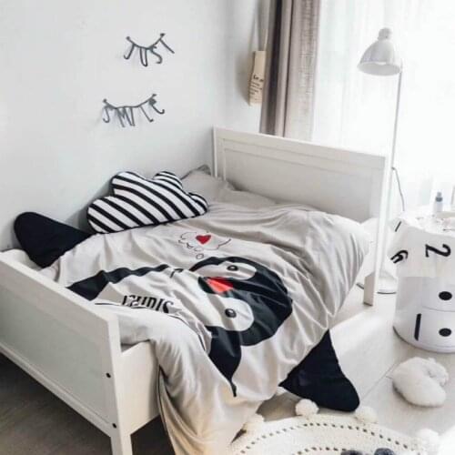 Cotton Bedspread Cartoon penguin rabbit print Throws quilt summer thin Comforter stiching Duvet Quilt Filling