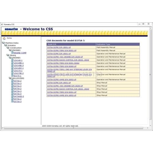 Komatsu CSS Mining Bulldozers Shop Manuals