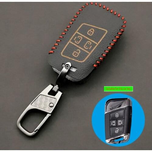 For Volkswagen VW Tiguan Passat Golf Alltrack 2018 2019 2020 Leather Remote Key Case Fob Shell Cover Skin Pocket 4 Buttons
