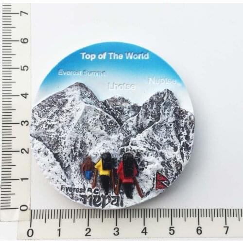 Top Of The Worid Everest)Fridge Magnet,Creative Travel Commemorate 3D Ornaments Magnetism Resin Material Refrigerator Stickers