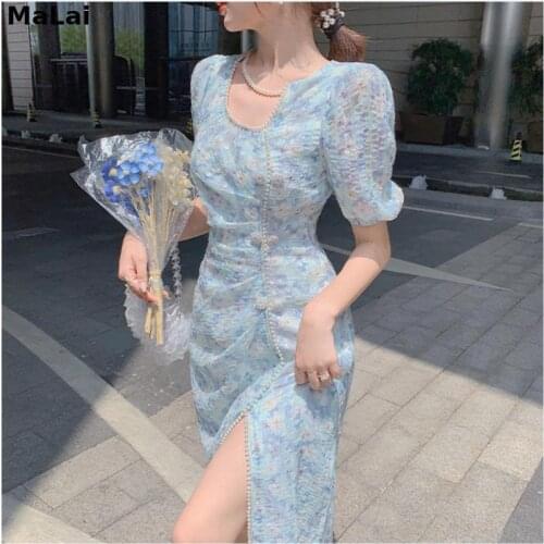 Голубые летние платья Malai China At AliExpress