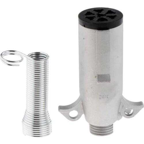 Metal 7 Way Plug Semi Trailer Light Connector Round Split Pin Receptacle