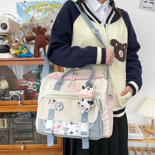 Japanese Cute Women backpack Preppy large-capacity schoolbag female messenger bag shoulder student tote bag Universal Rucksack