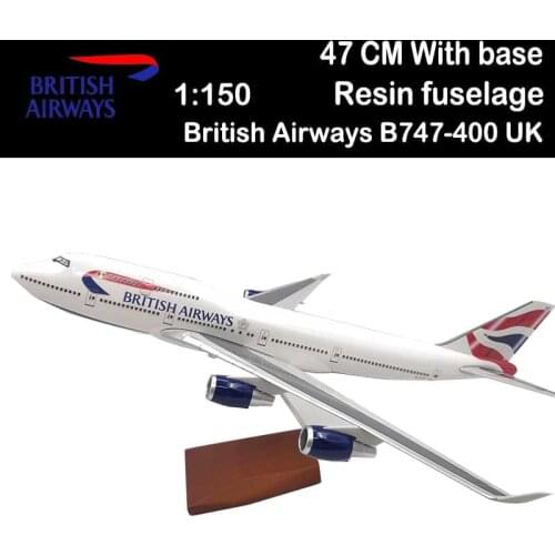 47CM 1:150 British Airways Airplane B747-400 UK Airline Model Toys static Diecast Resin Plane Airliner Adult Collection Gifts