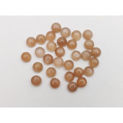 Fashion sunstone 6MM 24pcs/lot Natural Stone Bead Charm DIY round cabochon beads for jewelry making accessories Free shipping