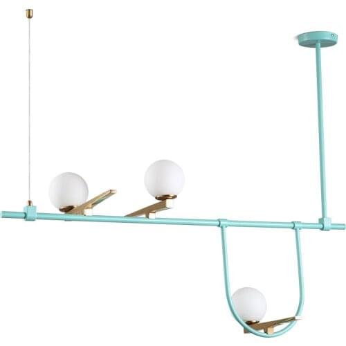 Fashion Glass Ball LED Pendant Light Fixture Creative 3 Heads Modern Hanging Lamp Dining Restaurant Luminacion Iron Hang Lights