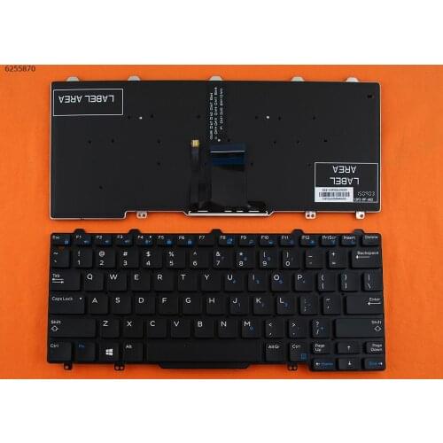 New For DELL Latitude E7250 E5250 E5270 7250 Laptop US QWERTY Layout Backlit No Frame Replacement Laptop Notebook Keyboard