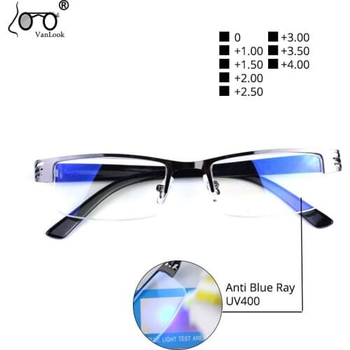 Mens Reading Glasses Blue Light Blocking Computer Glasses Metal Spectacle Frames For Women Screen Protection Optical Eyewear