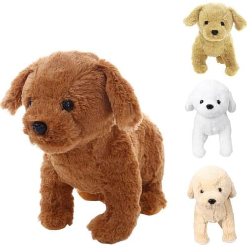Realistic Teddy Simulation Dog Lucky Handmade Figure Toy Dog Stuffed Animal Fluffy Puppy Plush Toy Doll for Christmas Gift