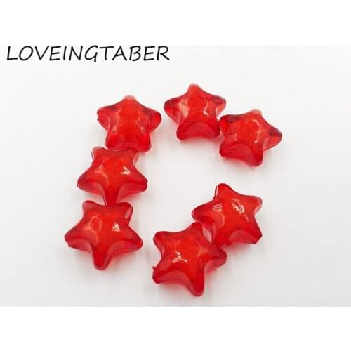 Choose Size First ) 12mm/16mm/20mm Red Acrylic Star Beads In Beads