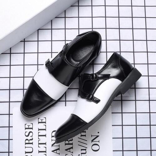 New Man Fashion Dress Shoes Slip On Oxford Classic Pointed Toe Wedding Business Formal Leather Loafers Shoes for Men